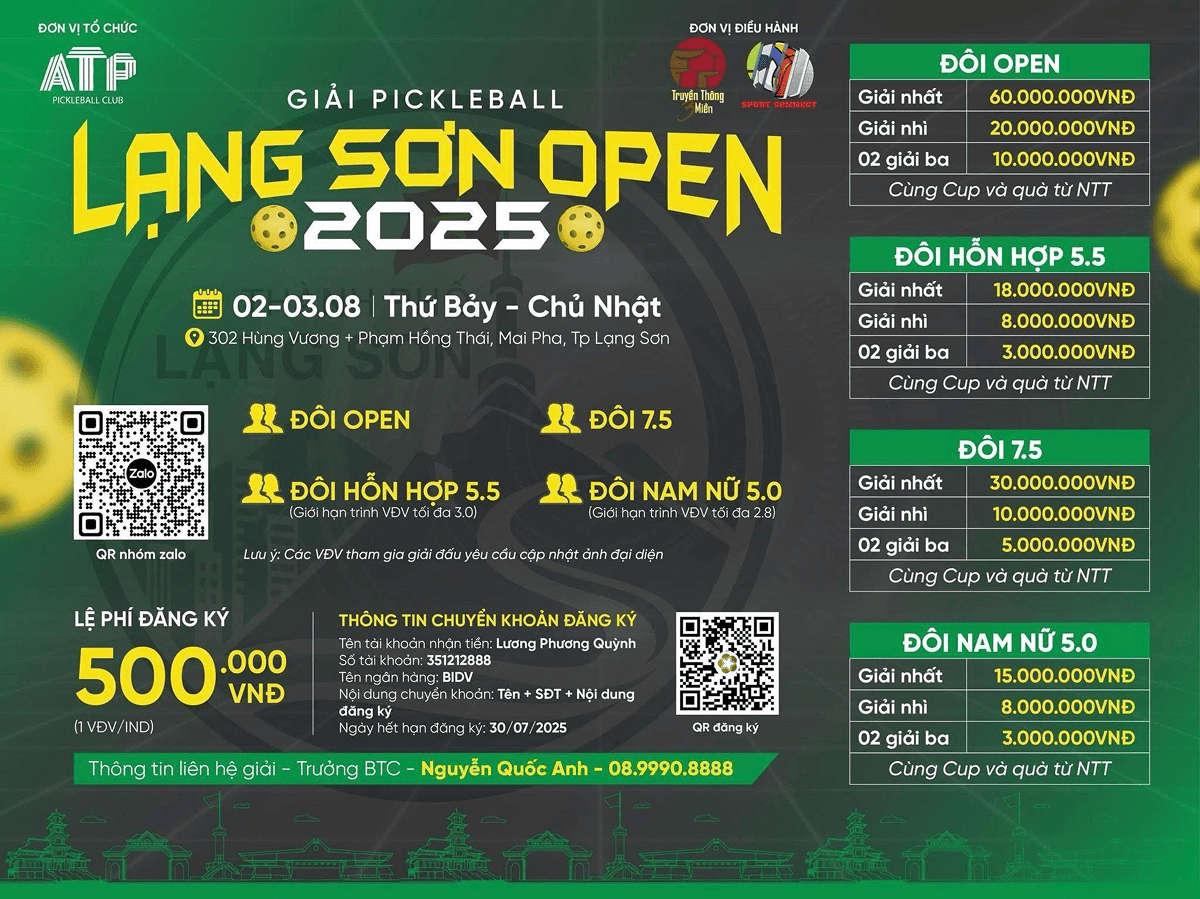 Giải Pickleball Lạng Sơn Open 2025